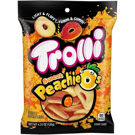 TROLLI Peachie O's Gummy Candy 4.25 oz, 12PK 02539